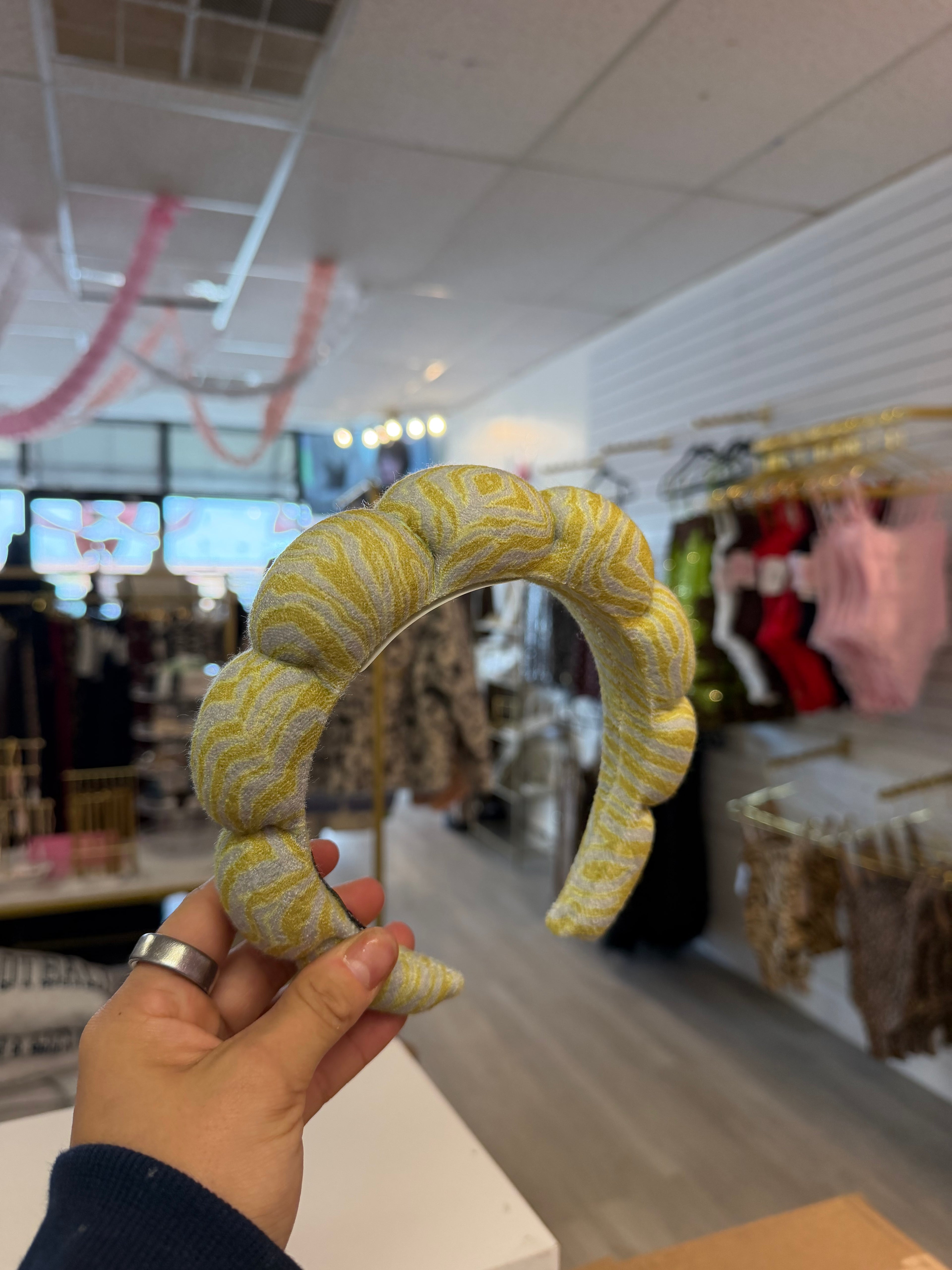 GRWM Headband - Chartreuse Zebra