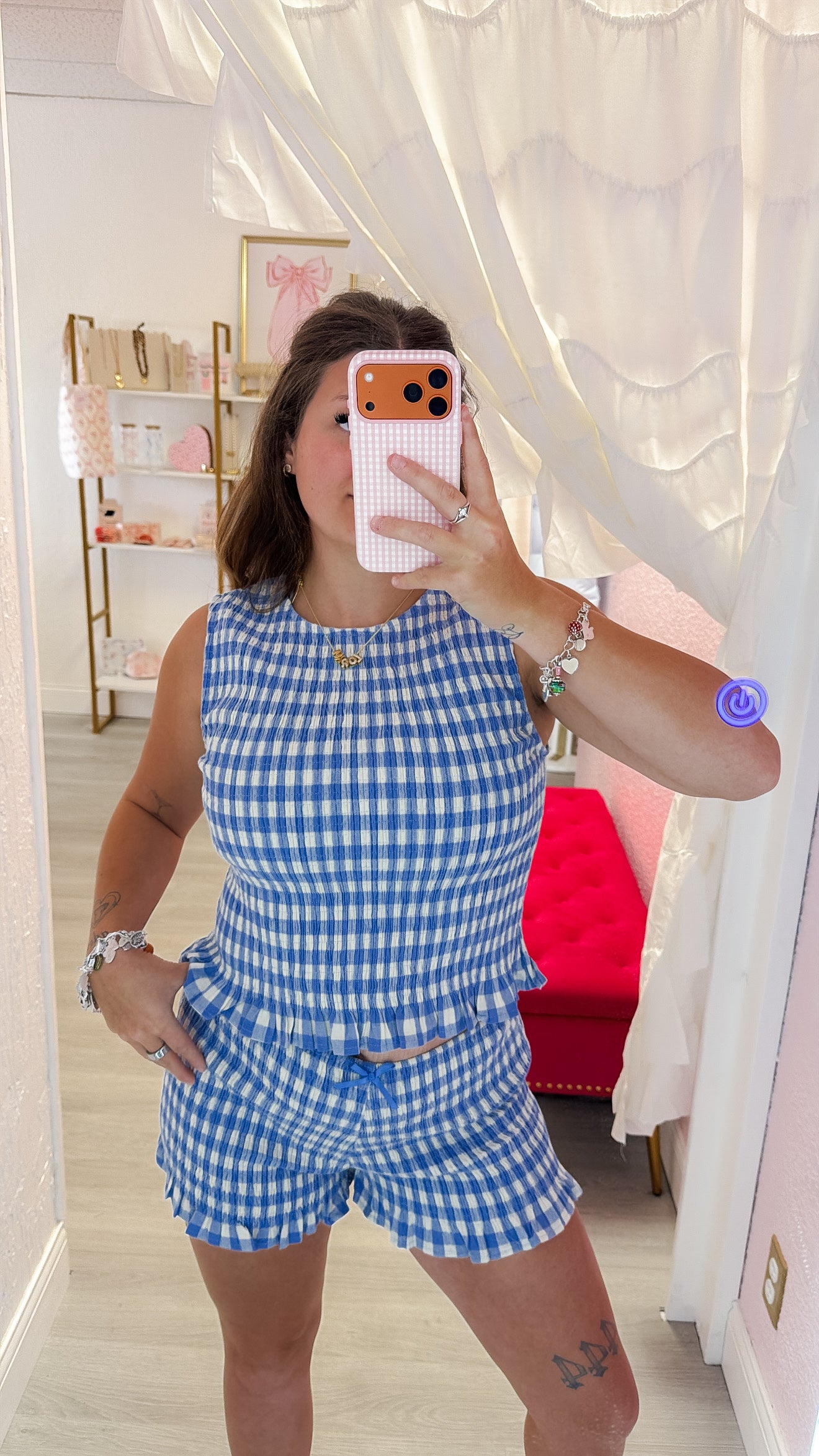 Blue Gingham Spring Set