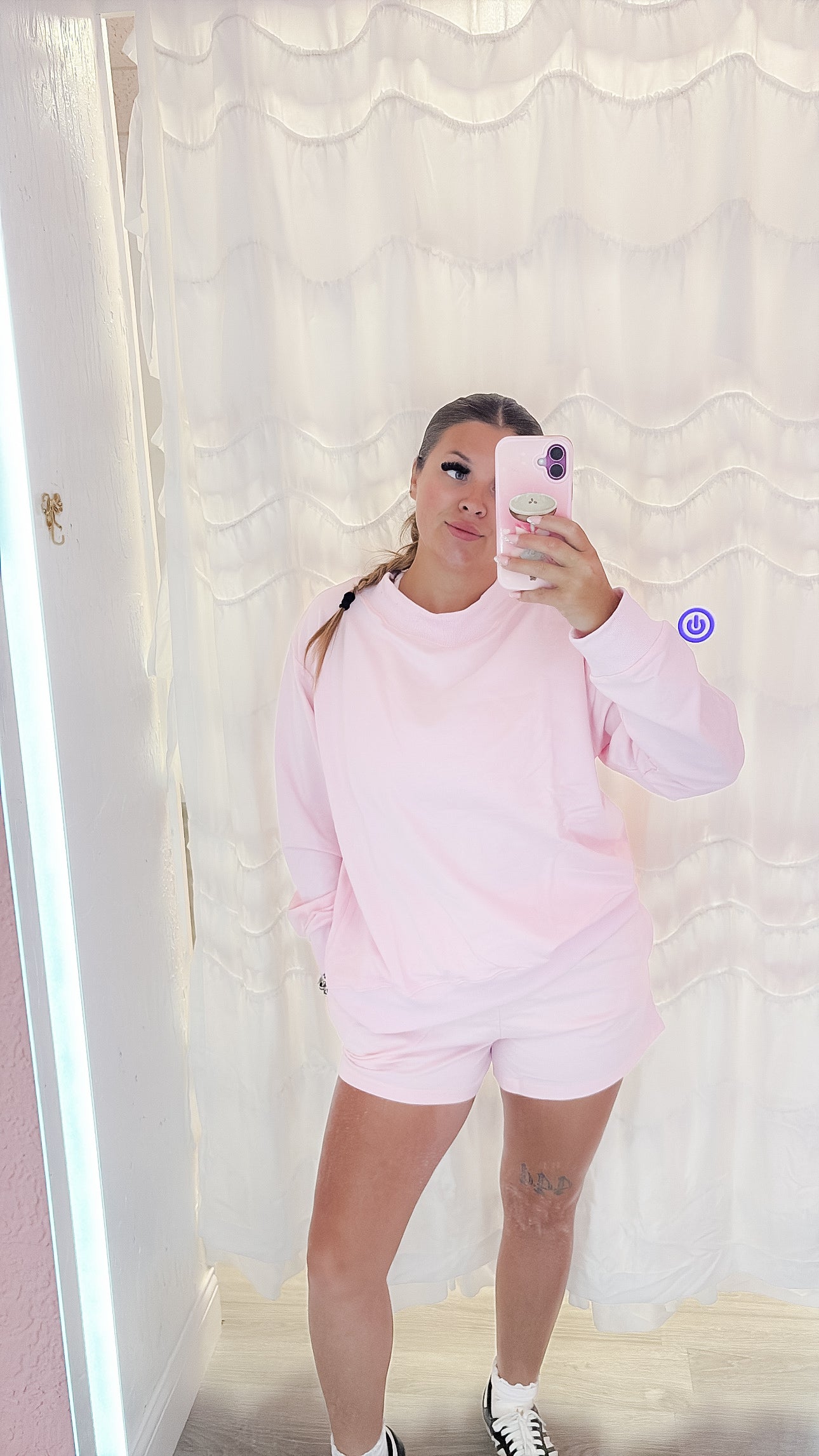 Pink Mockneck Sweat Set