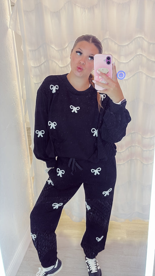 Beaded Bow Matching Set