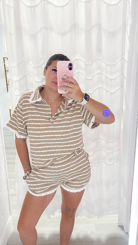 Cable Knit Stripe Set