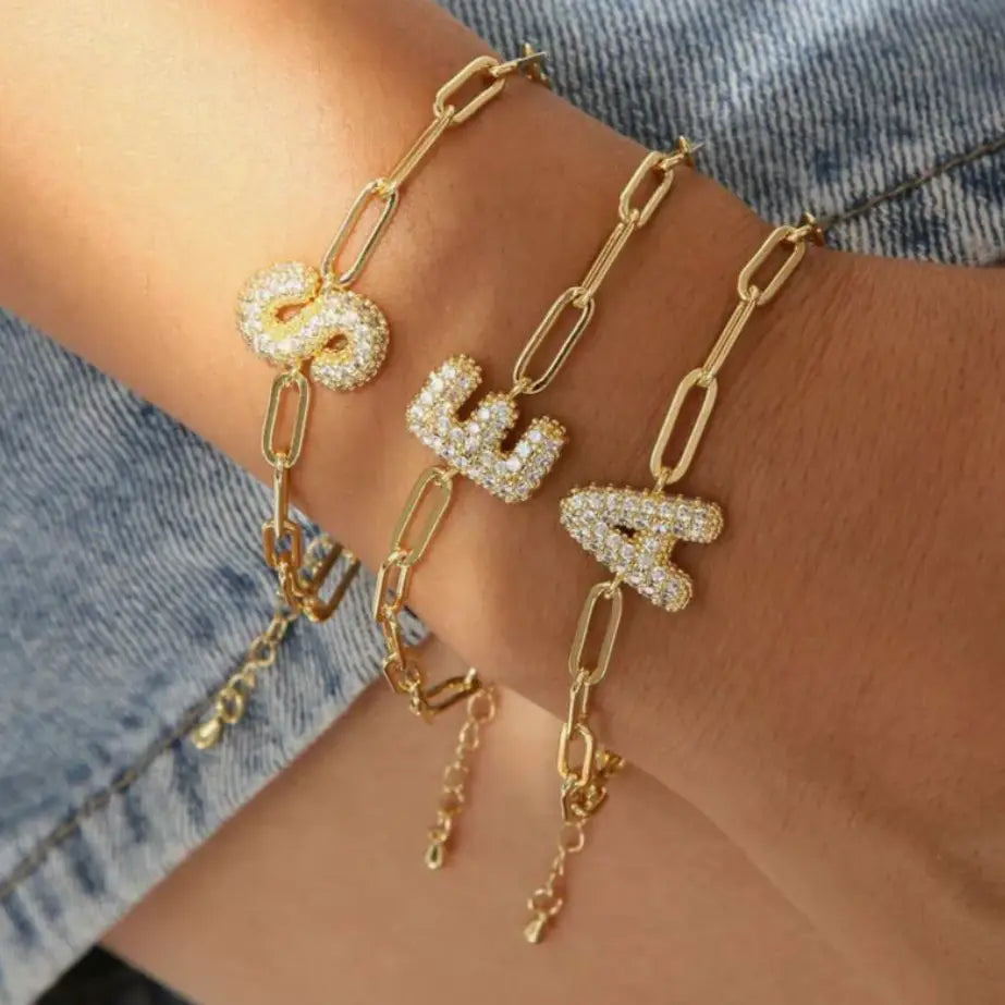 Bubble Initial Bracelet