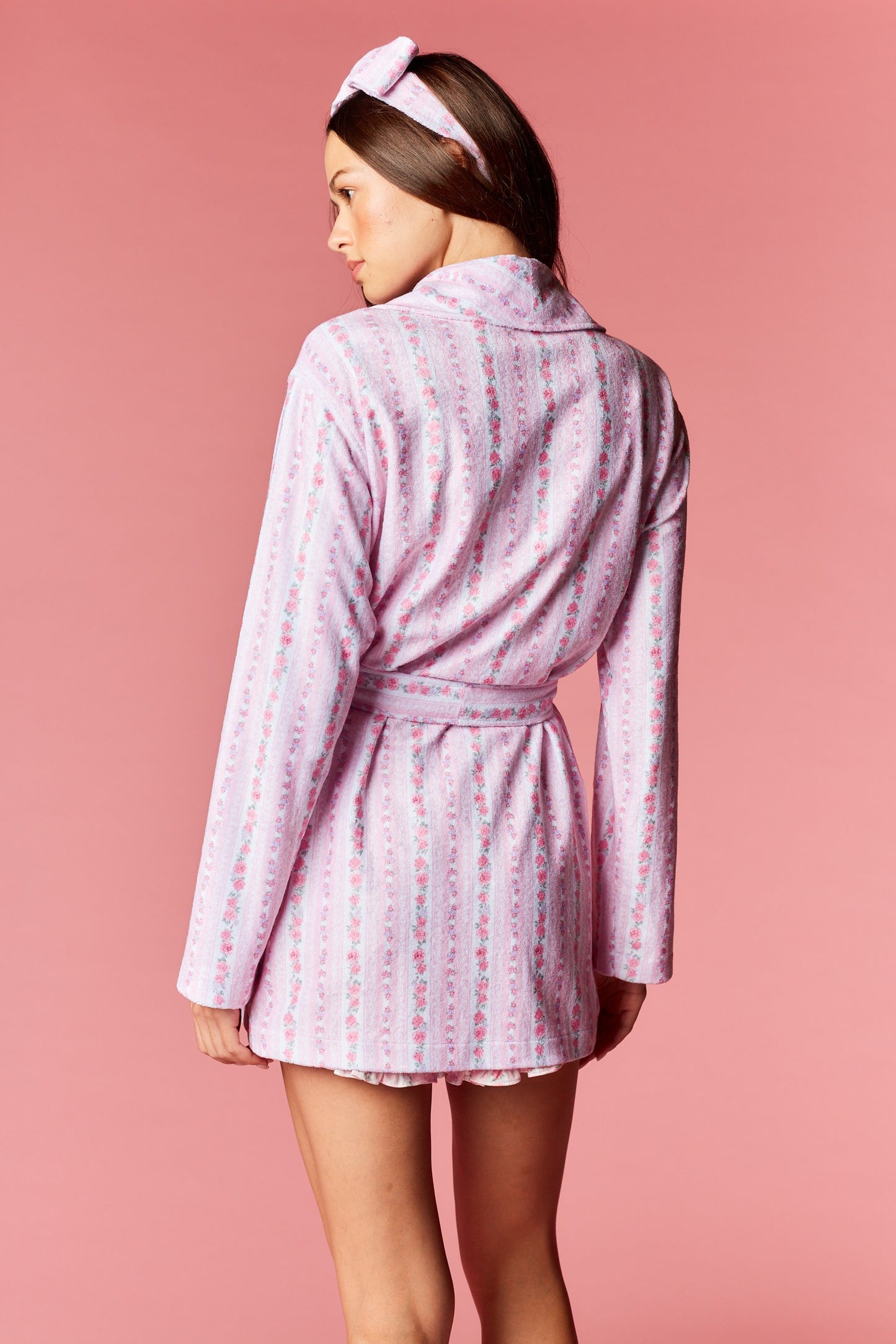 Strawberry Macaroon Robe + Headband Set