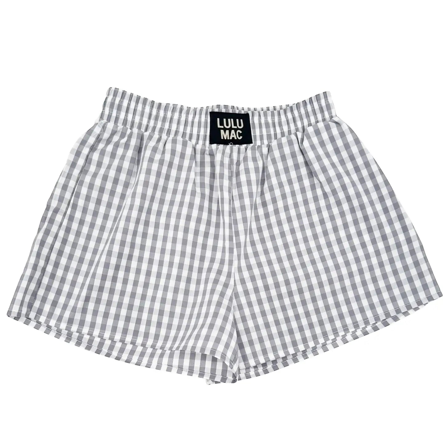 Lulu Mac Grey Gingham Boxer Shorts
