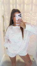 Proweave Bow Gingham Printed Mockneck and Shorts Set