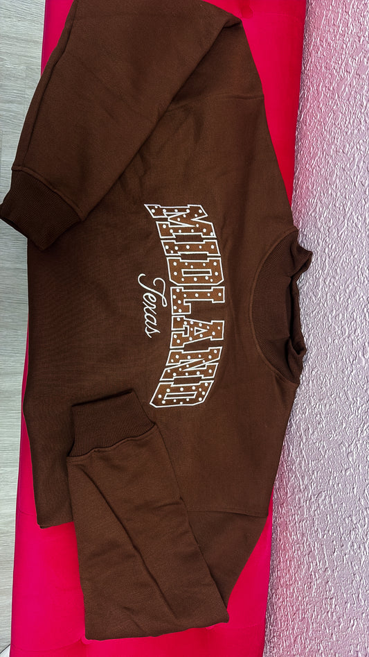 Brown midland mockneck LIMITED SIZES