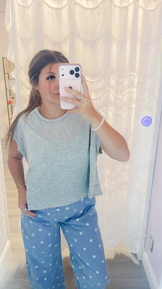 My Time Boxy Tee - Heather Grey