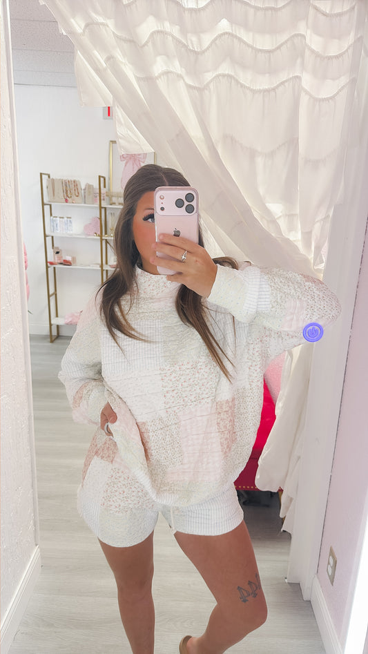 Spring Time Quilted Pastel Mockneck Set