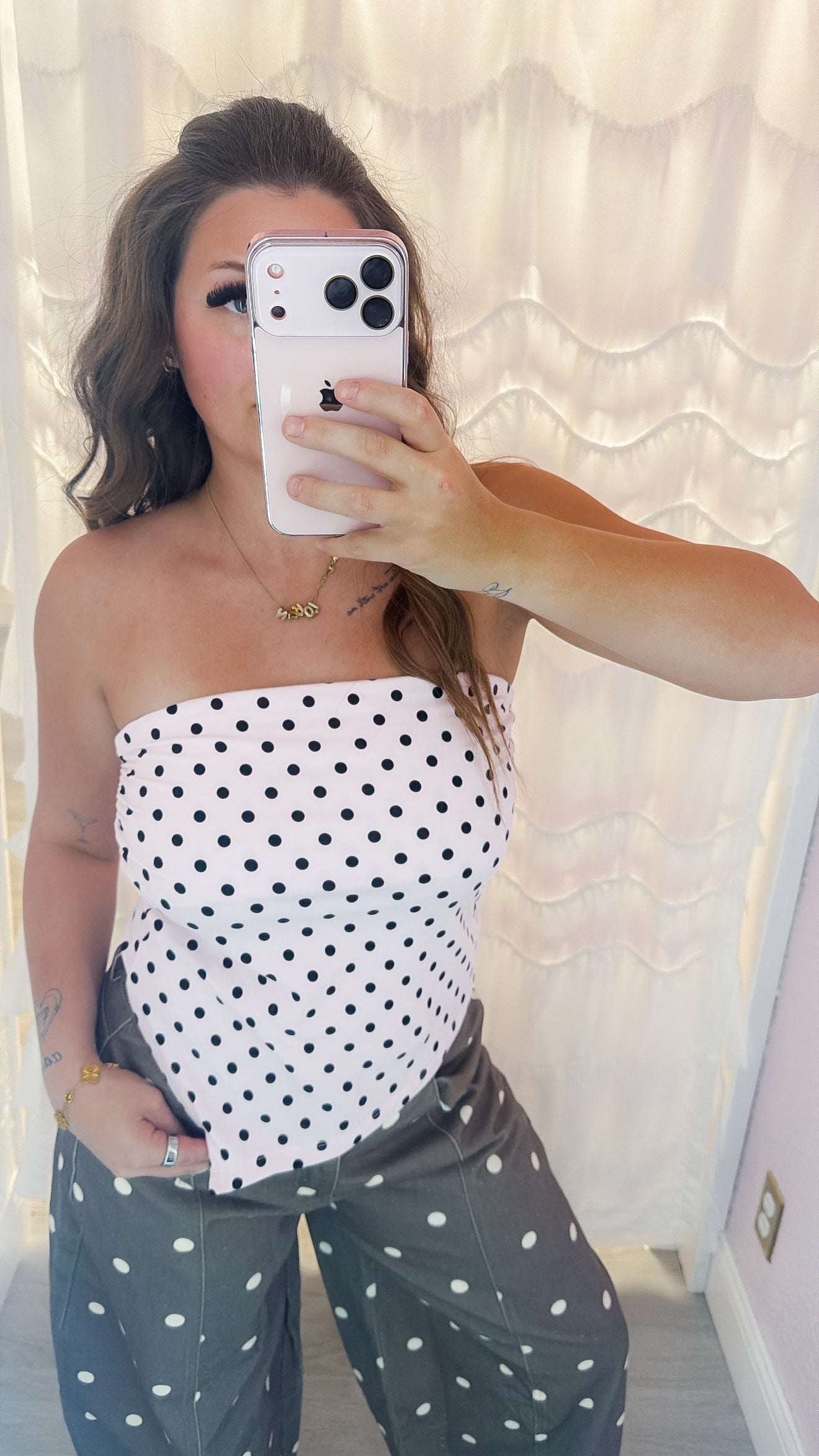 Polka Dot Triangle Tube Top
