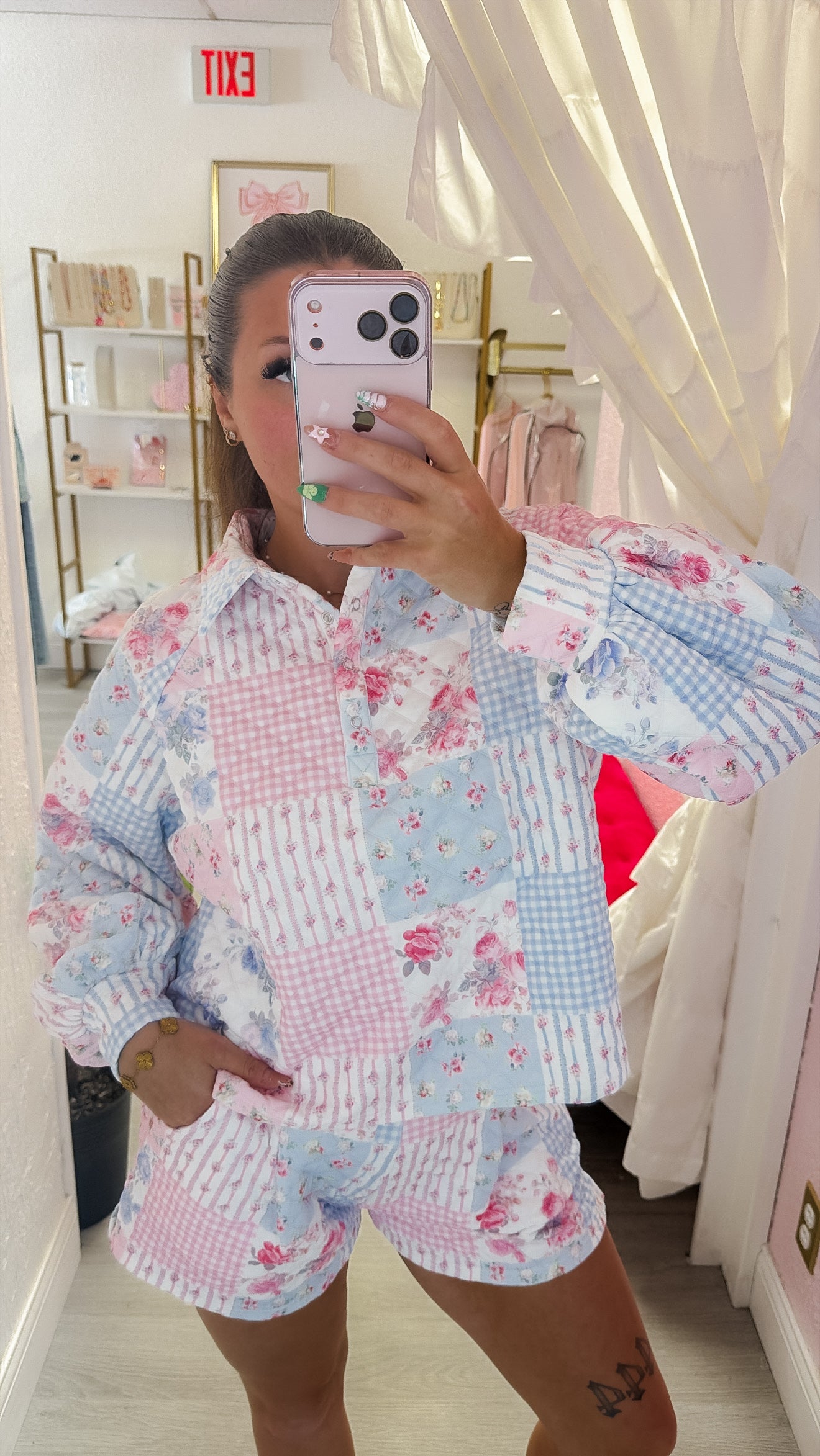 Pastel Patchwork Quilted Lounge Set