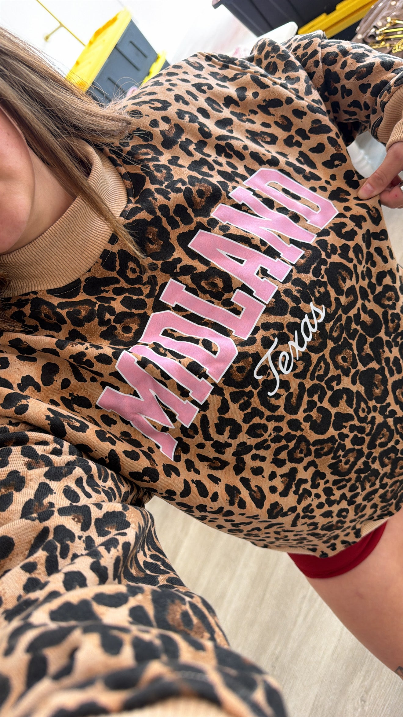 MIDLAND mock neck brown cheetah