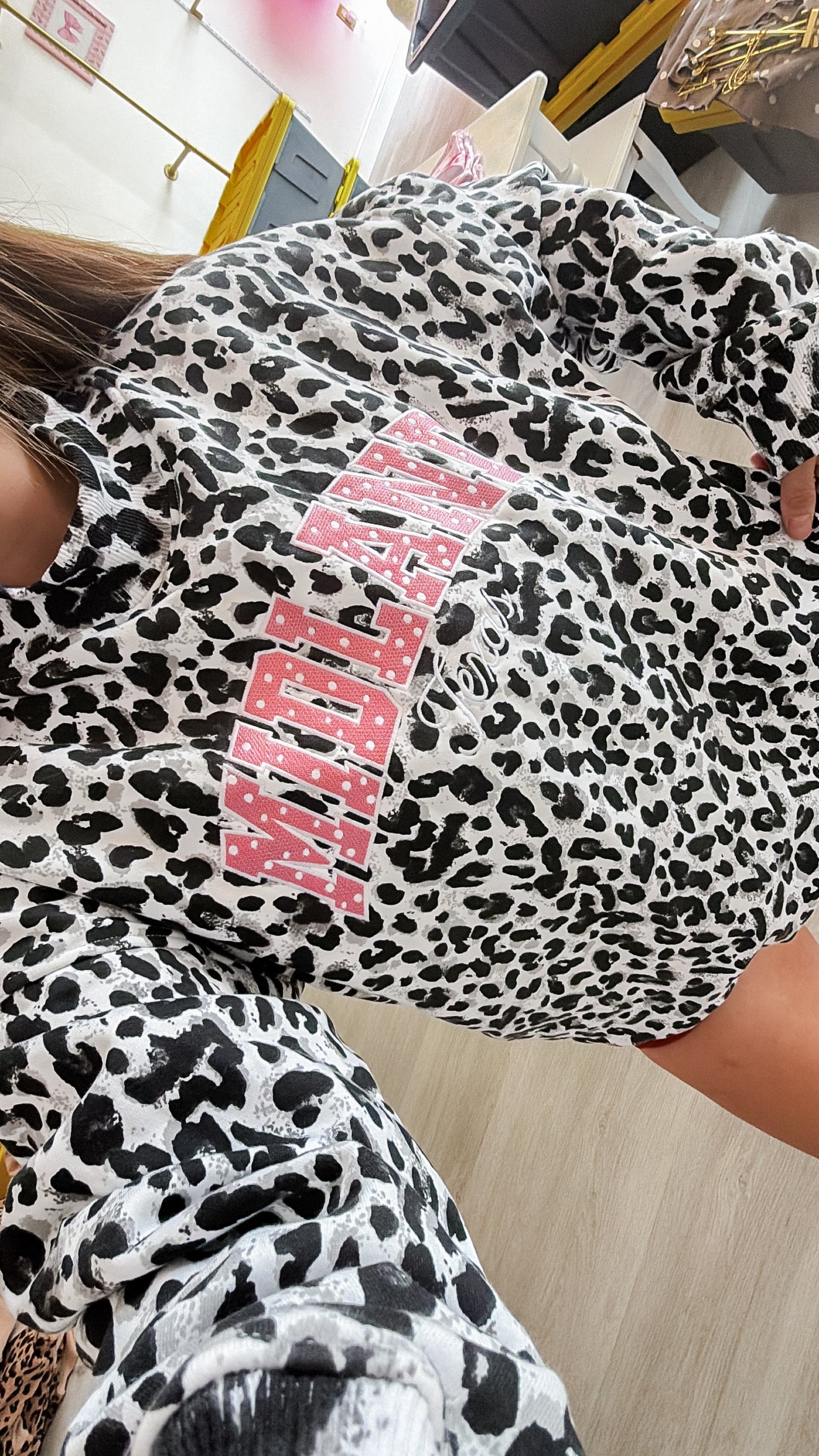MIDLAND mock neck black cheetah