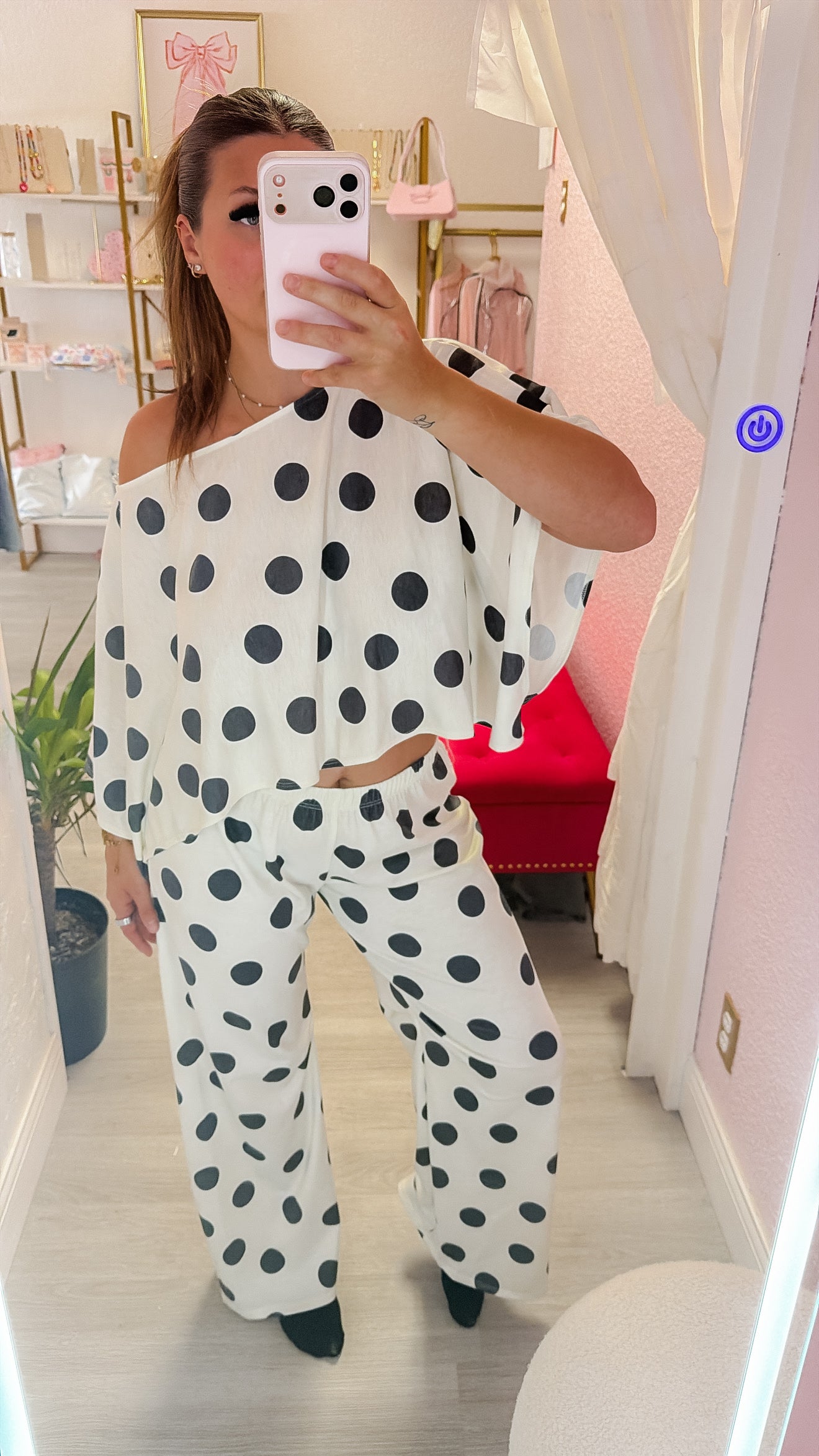 Polka Dot Wide Leg Pants