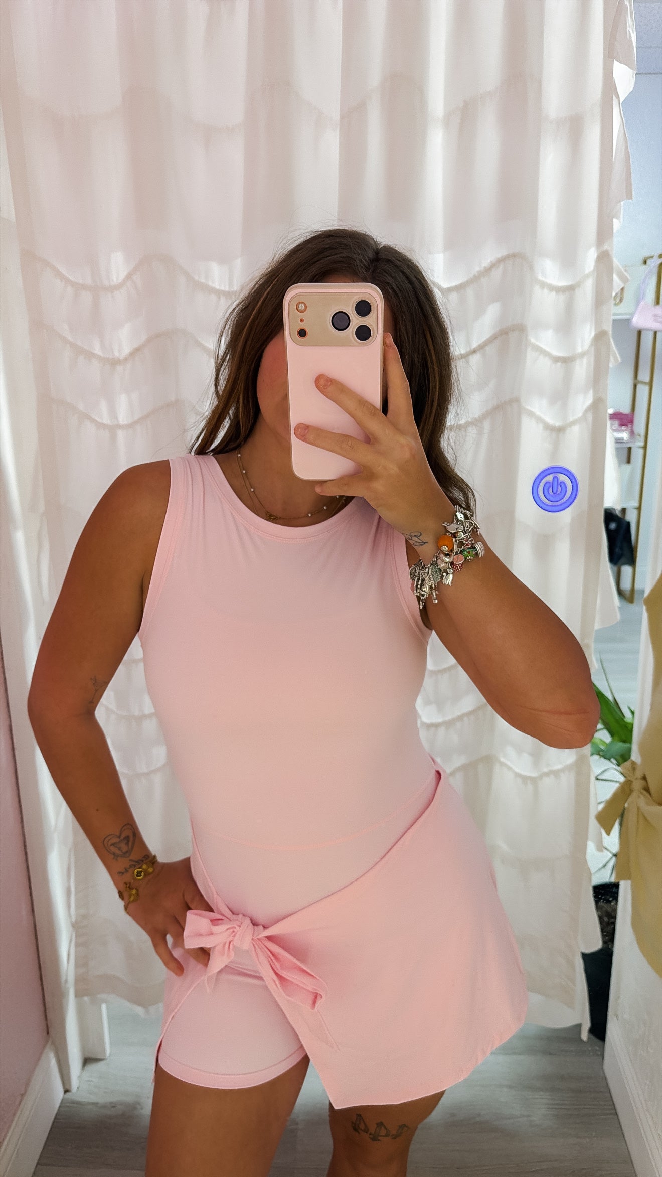 Baby Pink Sleeveless Wrap Tie Front Dress RESTOCK