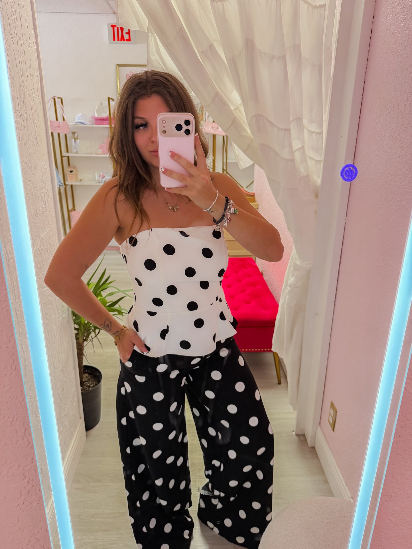 Polka Dot Wide Leg Pants
