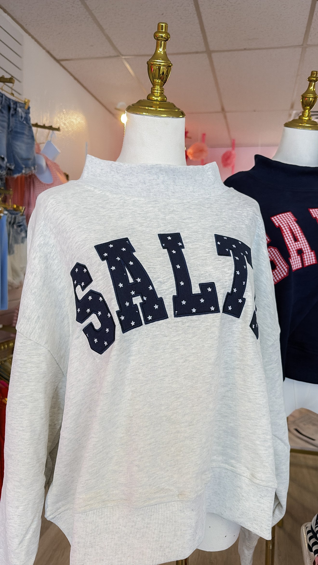 Salty Stars Oversized Mock Neck Sweatshirt