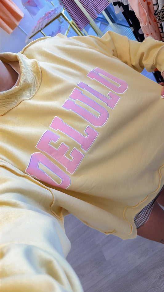 delulu' Embroidered Mock Neck Sweatshirt