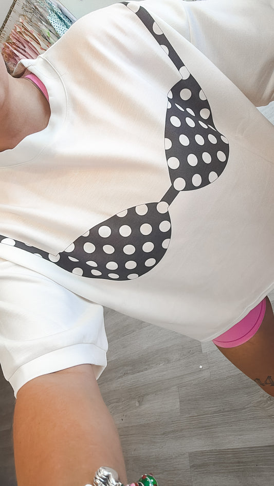 Black Daydream in Polka Dots Bikini Top
