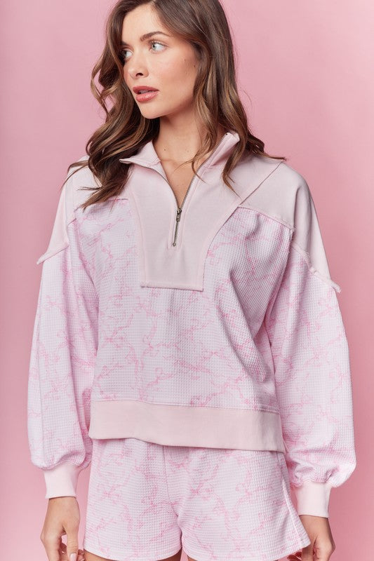Coquette Waffle Quarter Zip Set