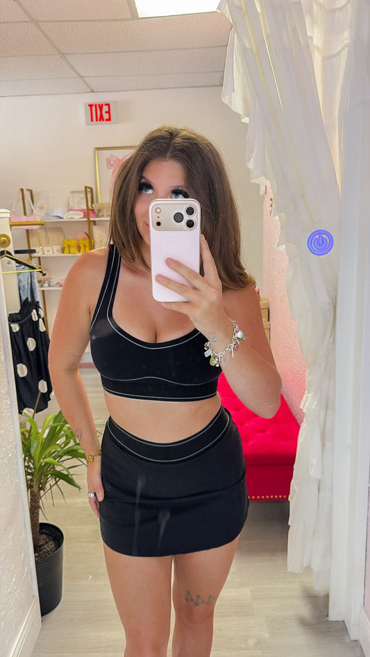 Match Point Tennis Skirt - BLACK
