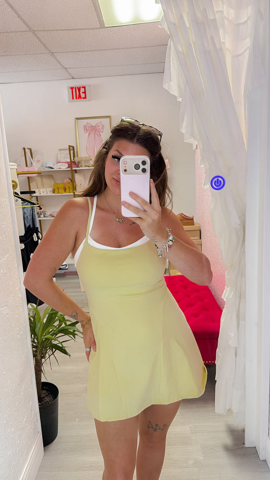 Lemon  Double Layered Dress
