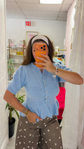 Sky Peplum Cardigan Top