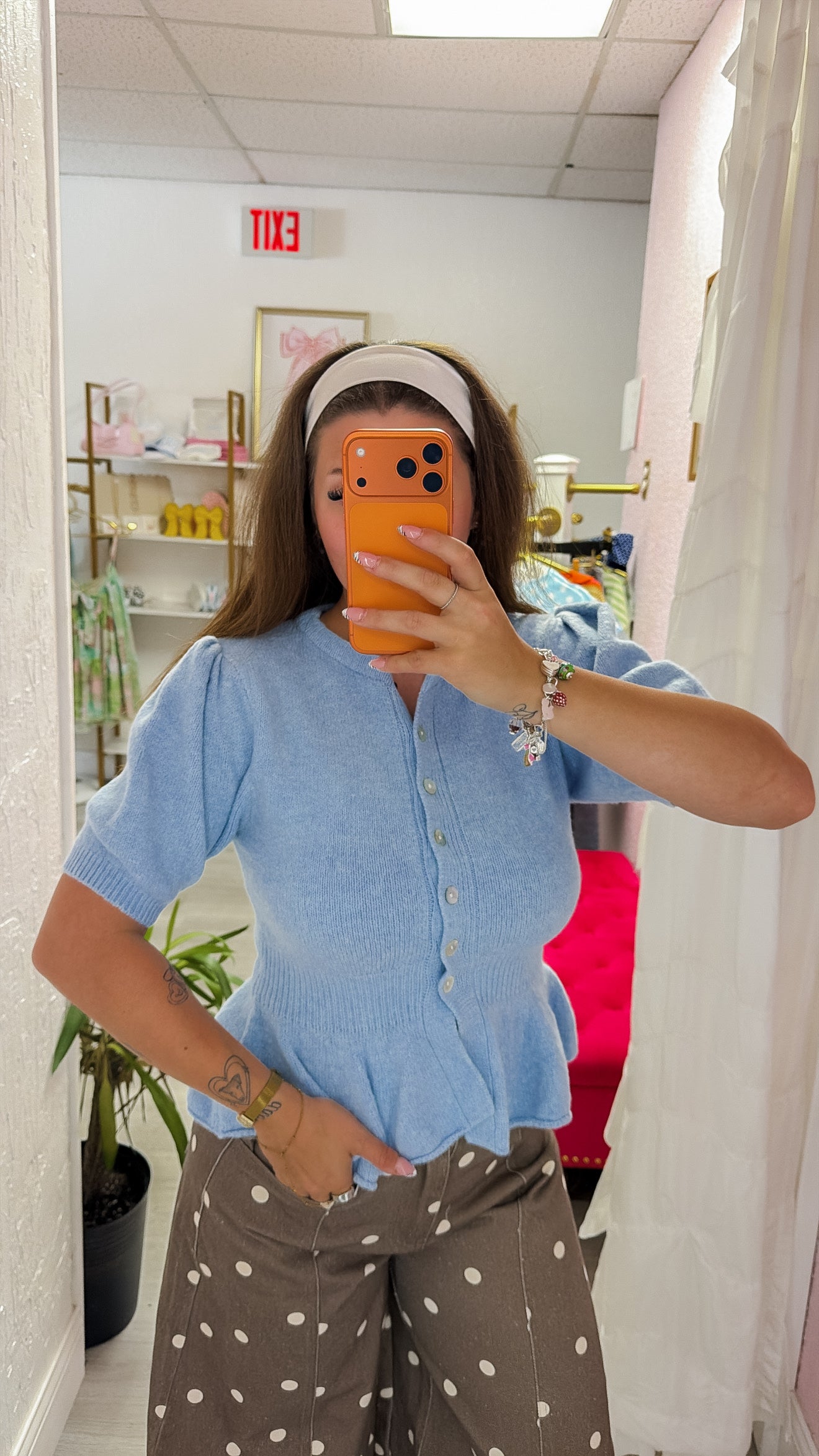 Sky Peplum Cardigan Top