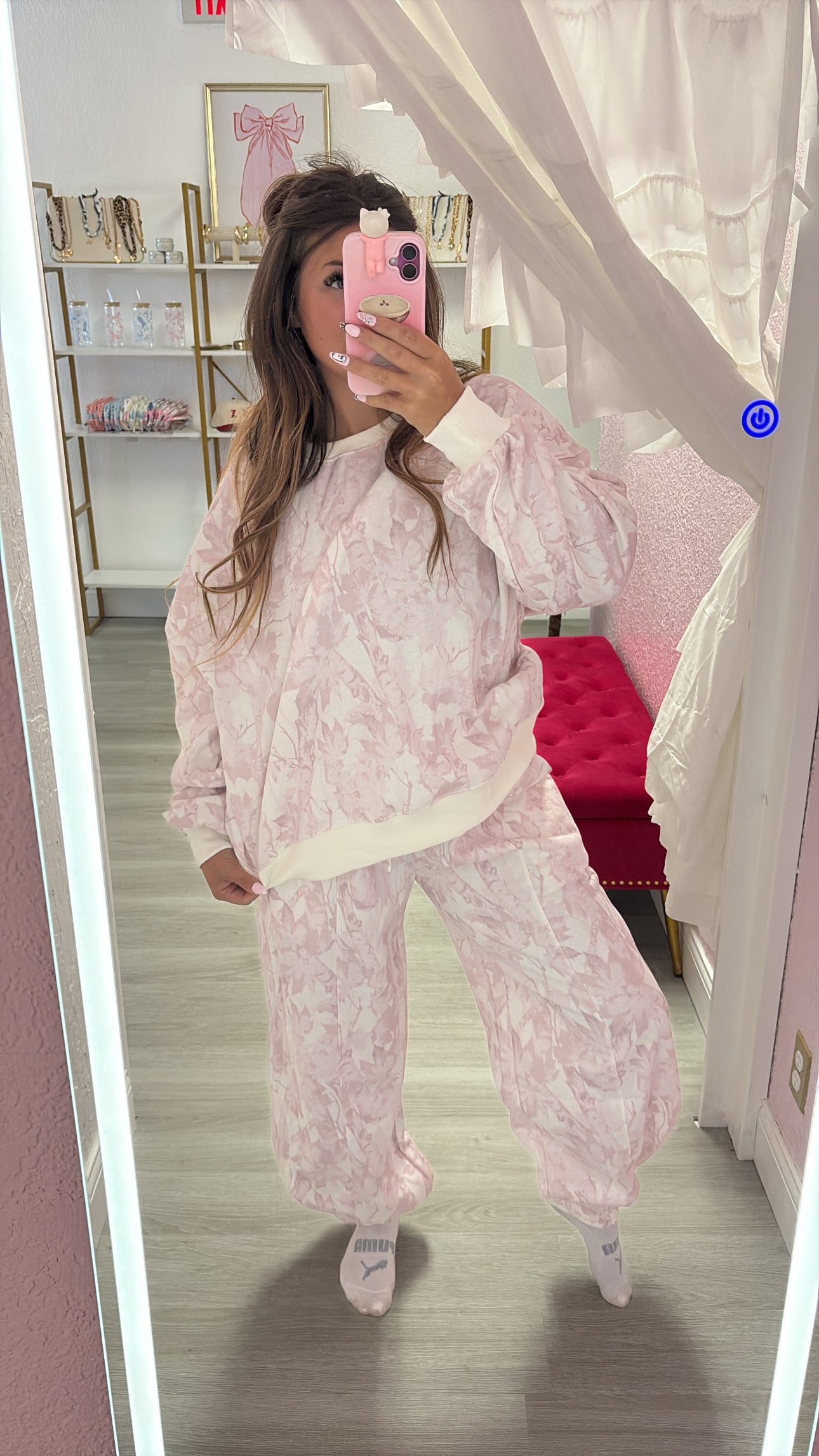 Baby Pink Camo Sweat Set