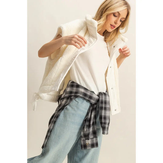 Sherpa Mock Neck Vest