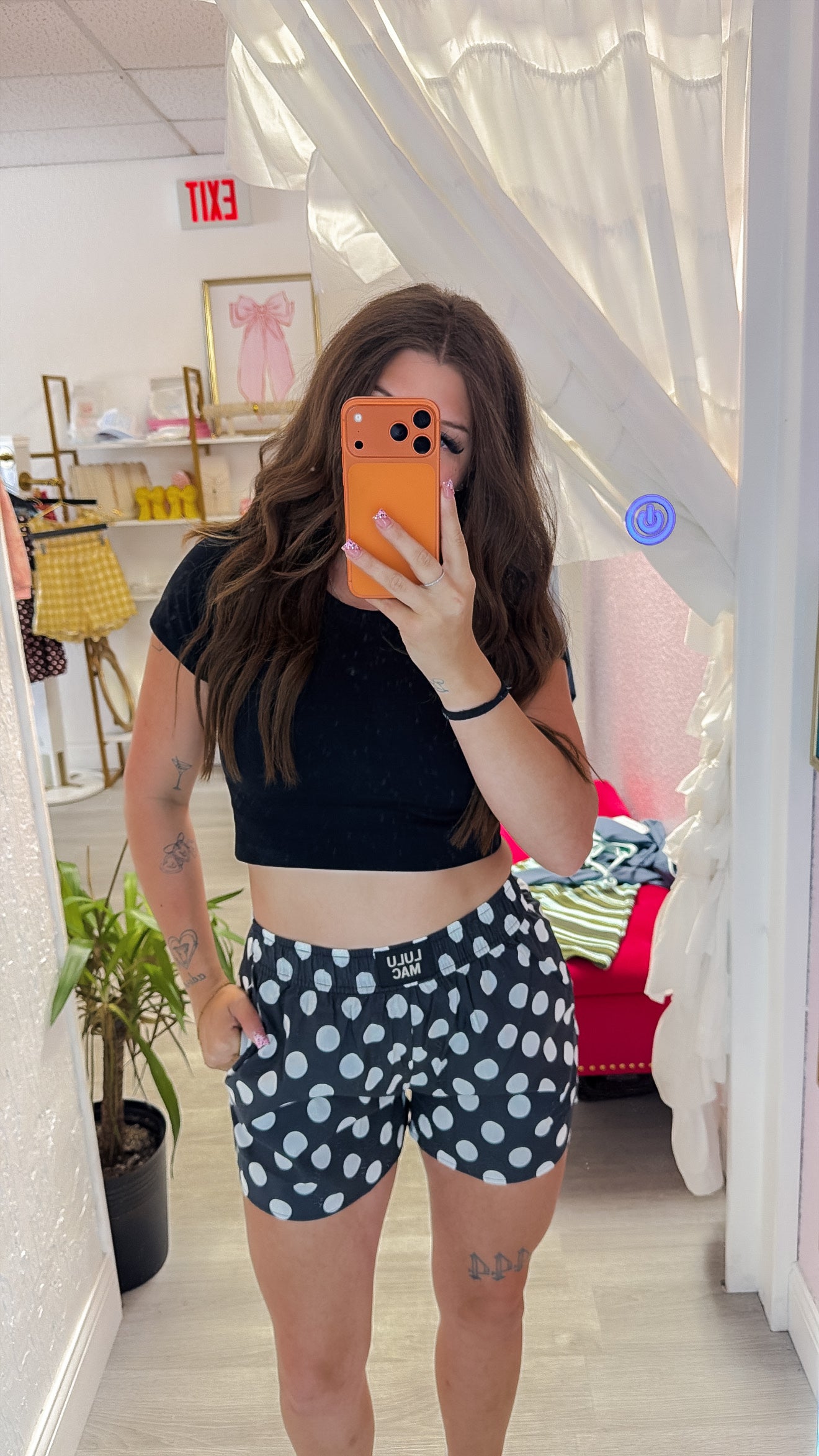 Black Polka Dot Boxer Shorts