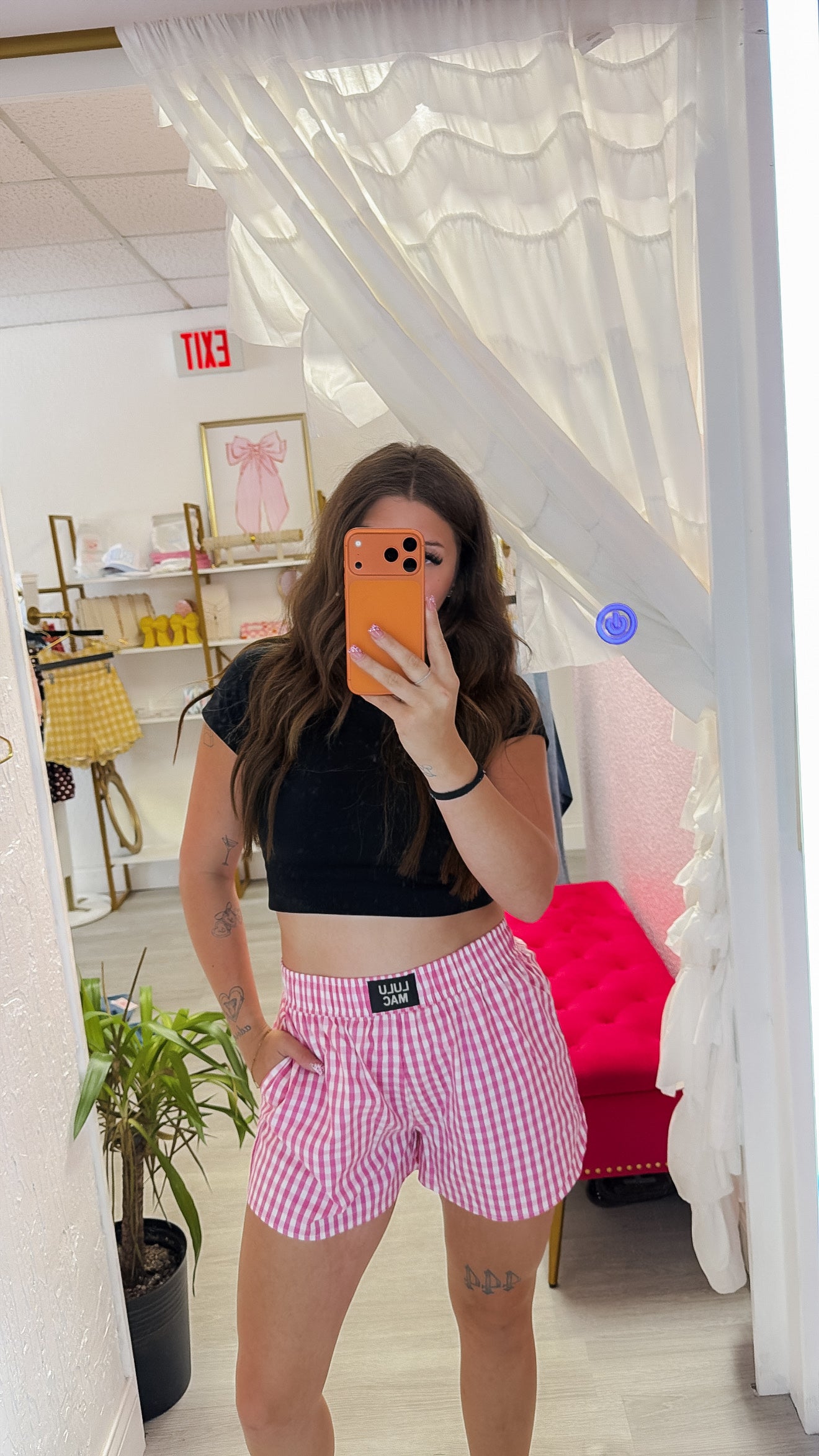 Pink Gingham Boxer Shorts