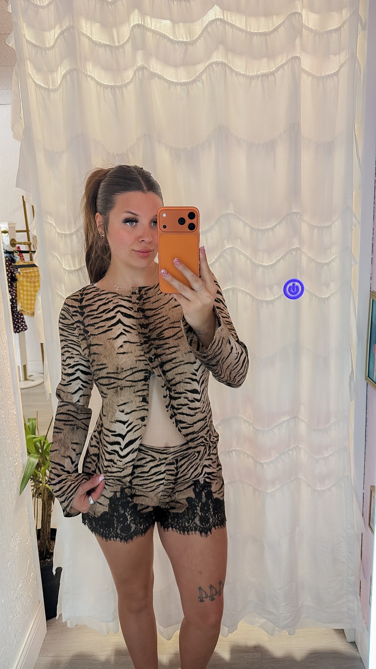 Tiger Print Lace Shorts