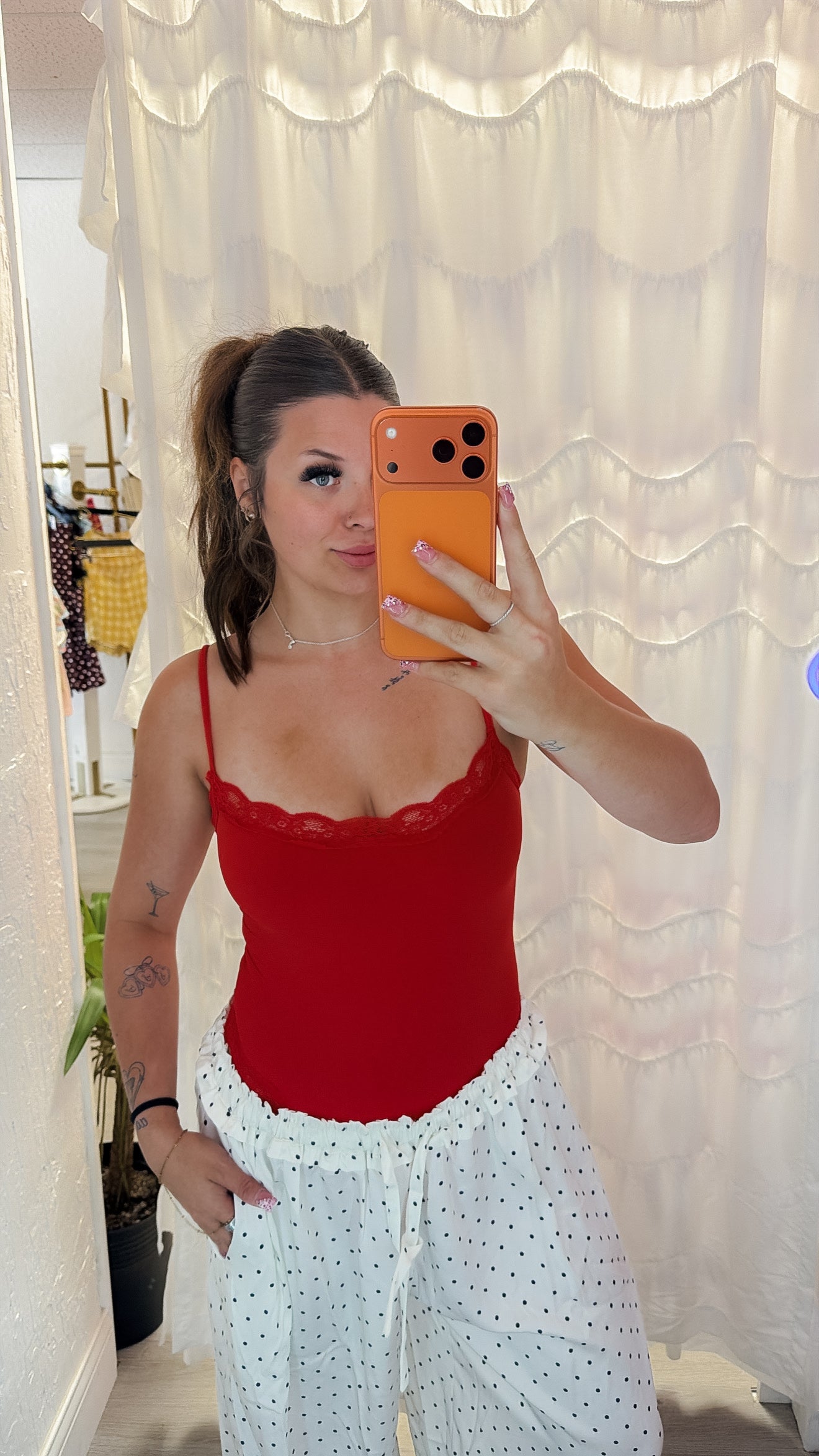 Butter Me Up Lace Bodysuit - Cherry