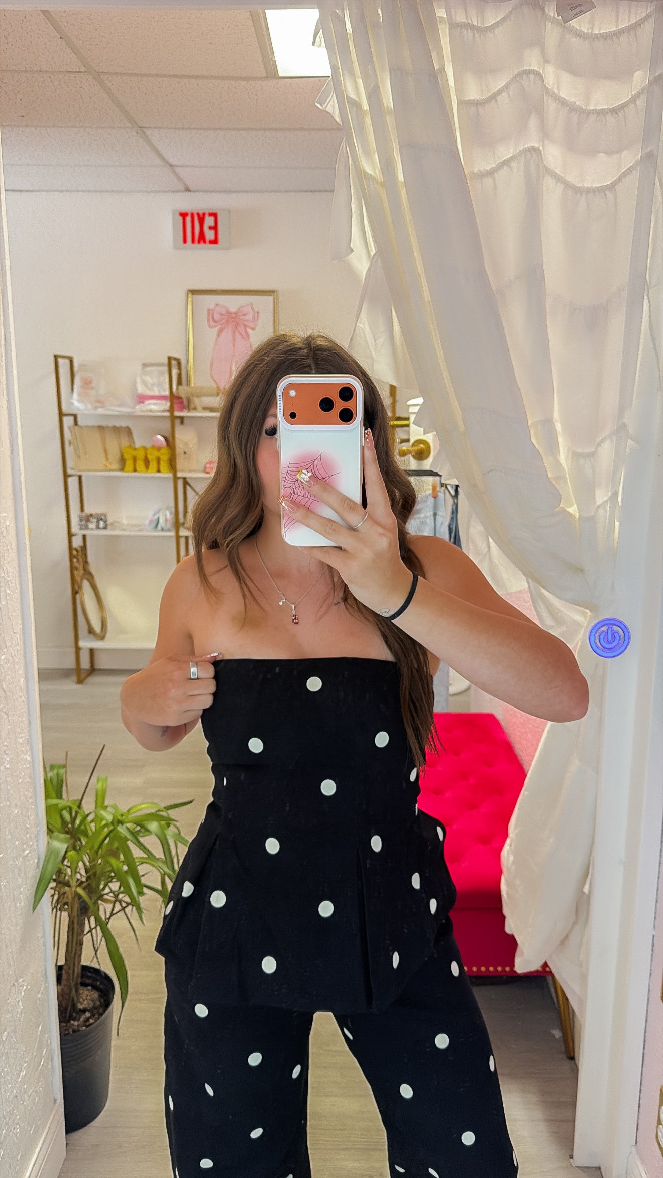 Iris Polka Dot Peplum Top