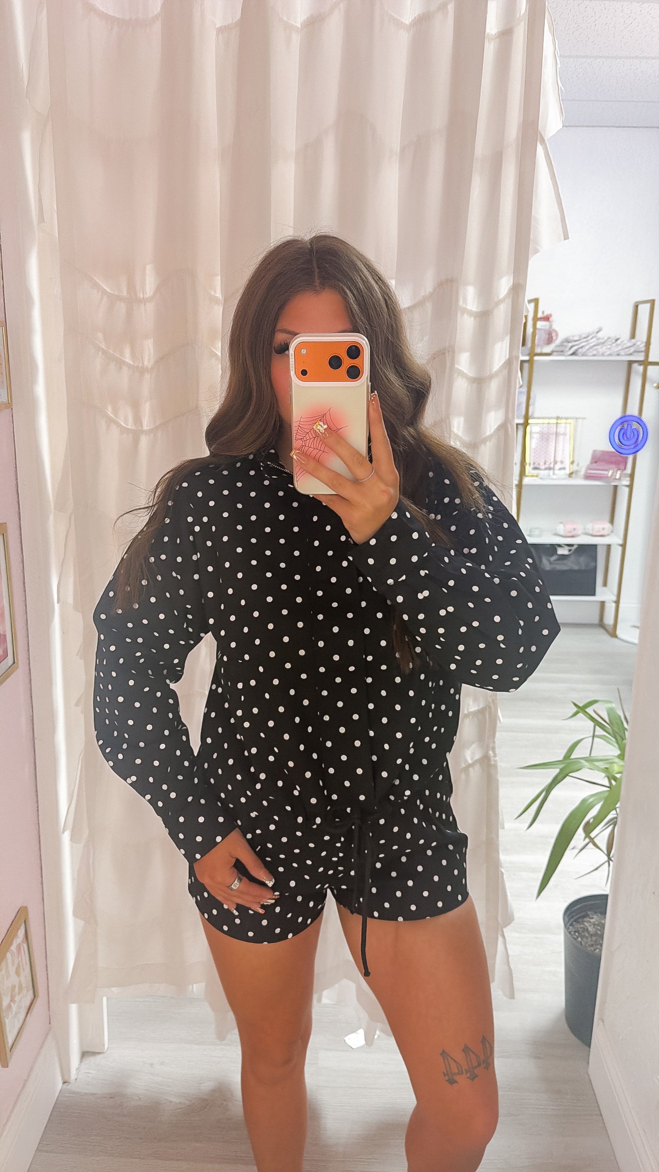 Zoey Polka Dot Shorts set - Black