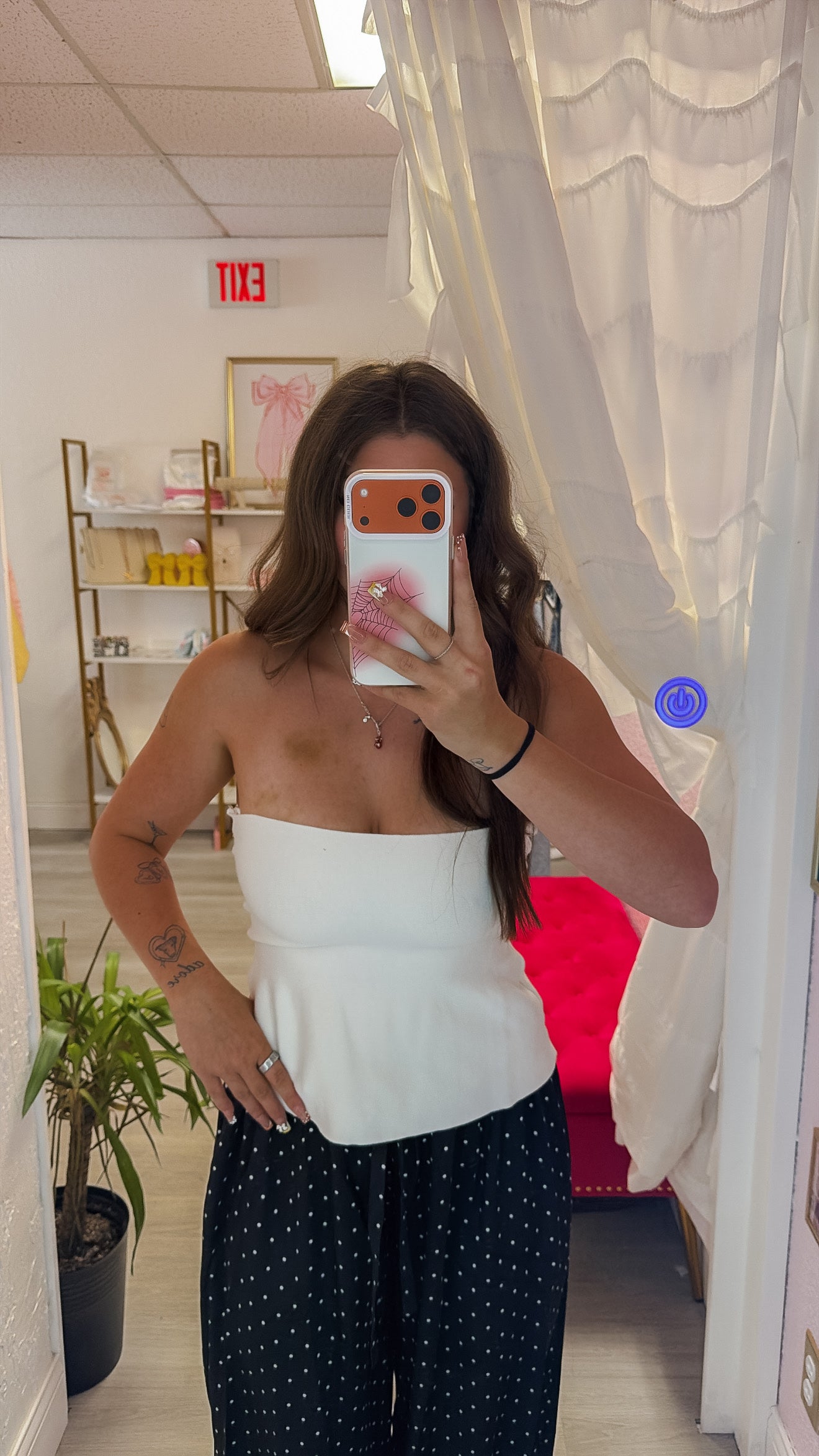 Ellie Strapless Knit Peplum Top - White