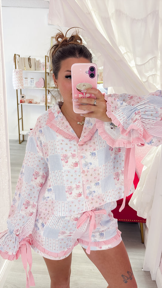 Girly Patchwork Ruffle Pj Set