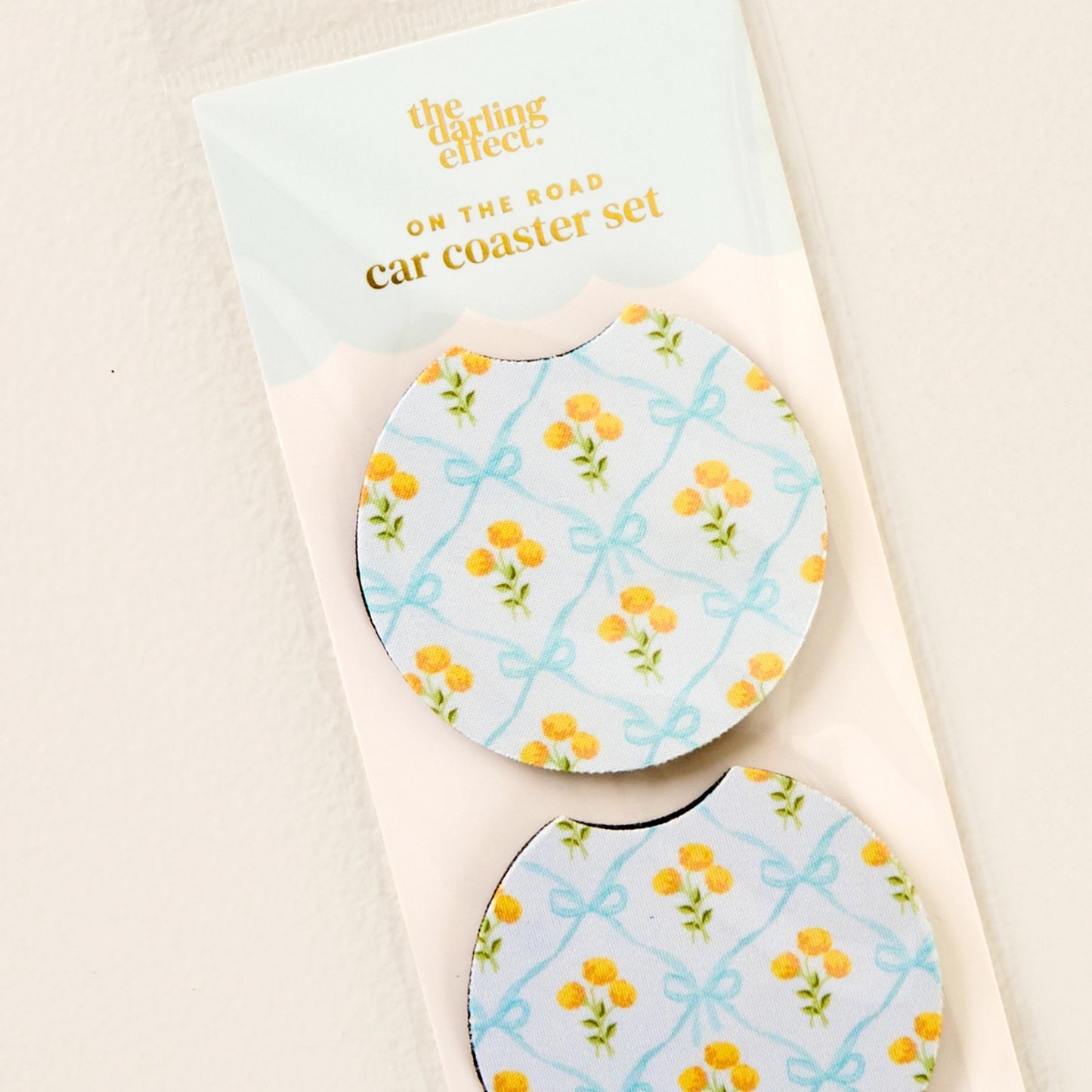 Magnolia Lane Blue Car Coasters