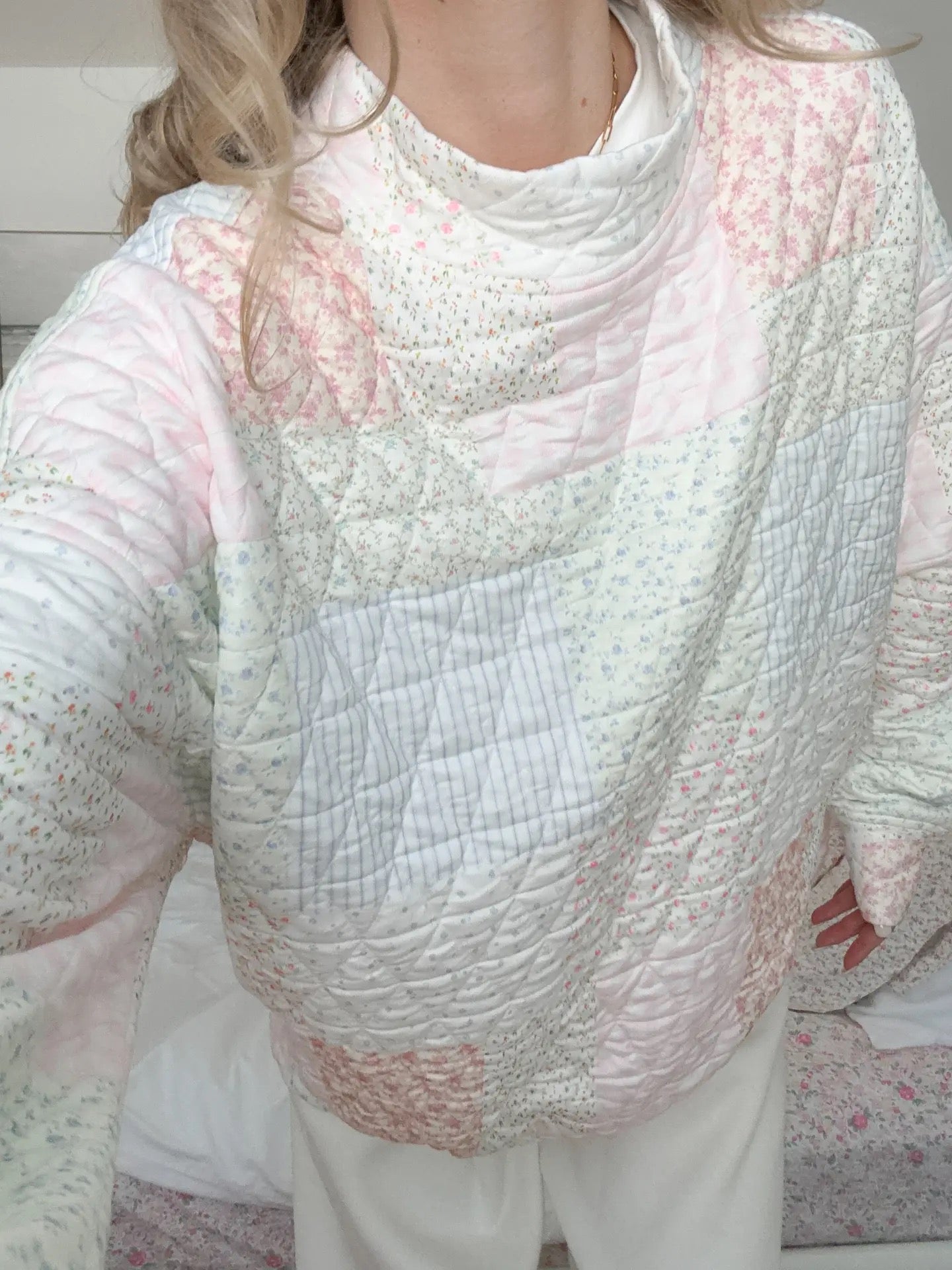 Spring Time Quilted Pastel Mockneck Set