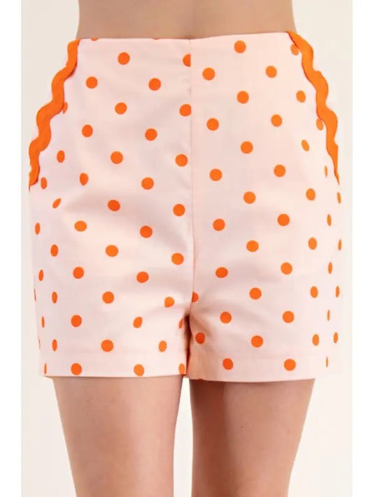 Polka Dot Trim Shorts