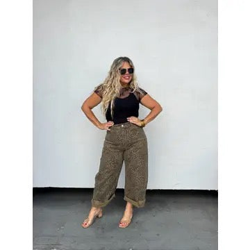 Cheetah Barrel Jeans