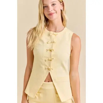 Butter Yellow Bow Vest