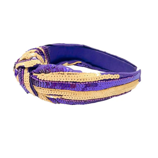 Purple and Gold Sequin Headband