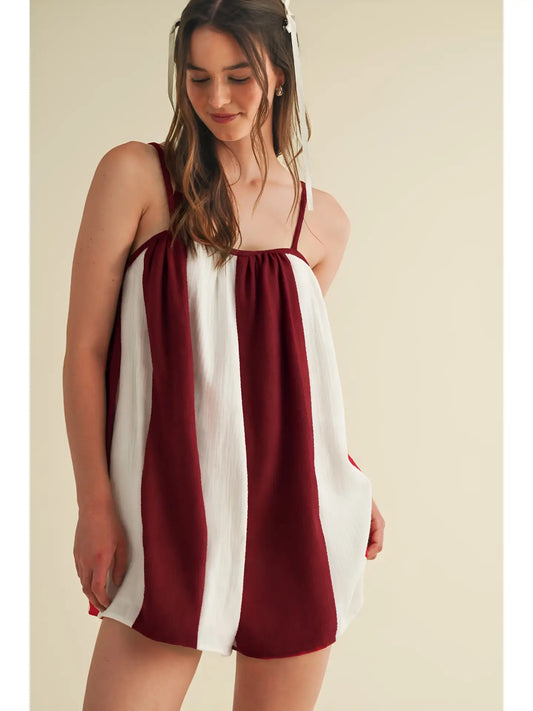 Striped Oversized Game Day Summer Romper