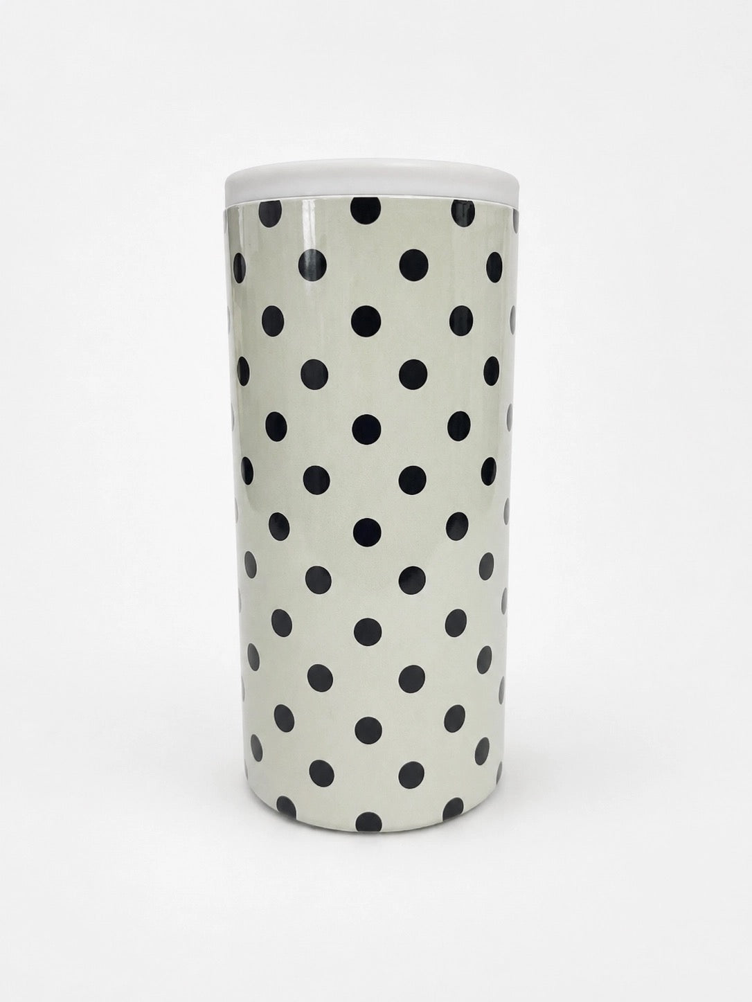 Cream Polka Dot Hard Cooling Can