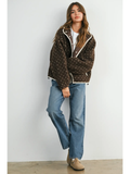 Fern Dot Sherpa Fleece Snap Jacket