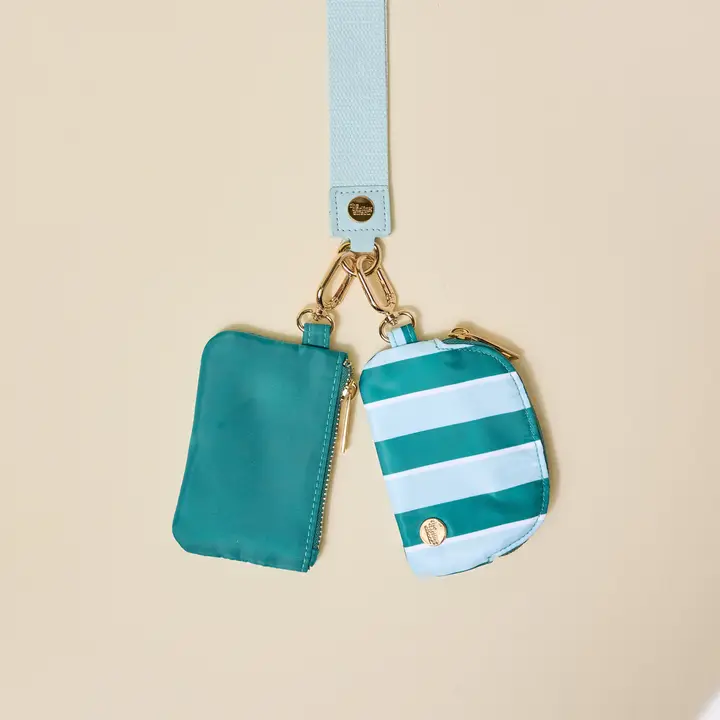 Dynamic Duo Pouch Wristlet–Sicily Stripes