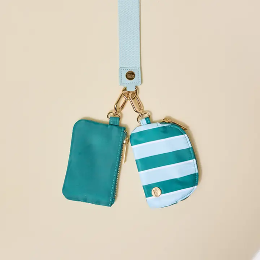Dynamic Duo Pouch Wristlet–Sicily Stripes