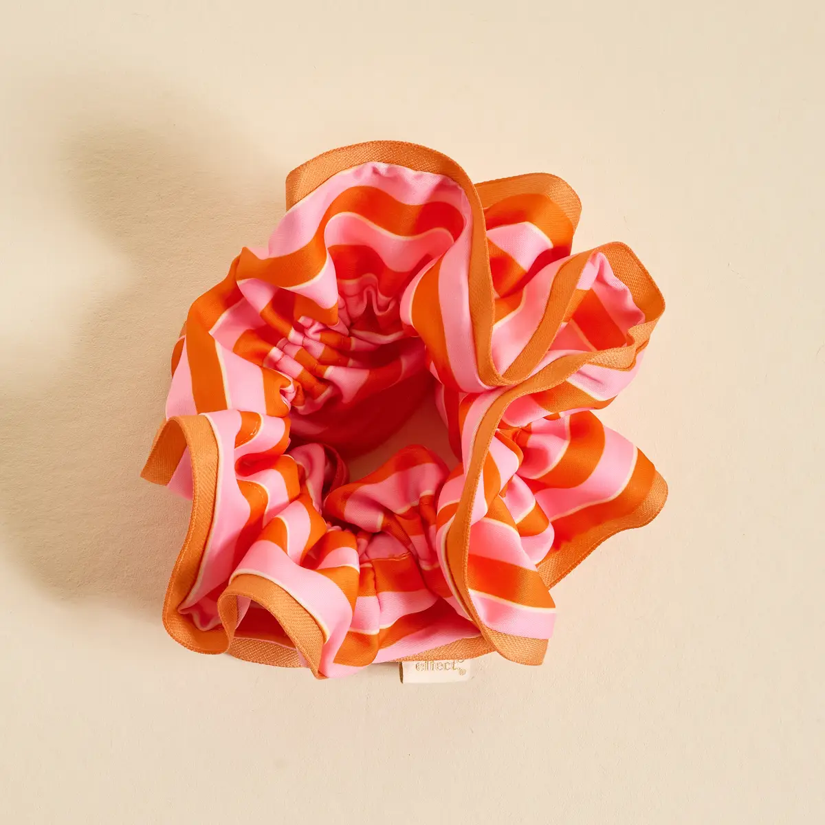 Ruffle Up Scrunchie–Sicily Stripes Pink