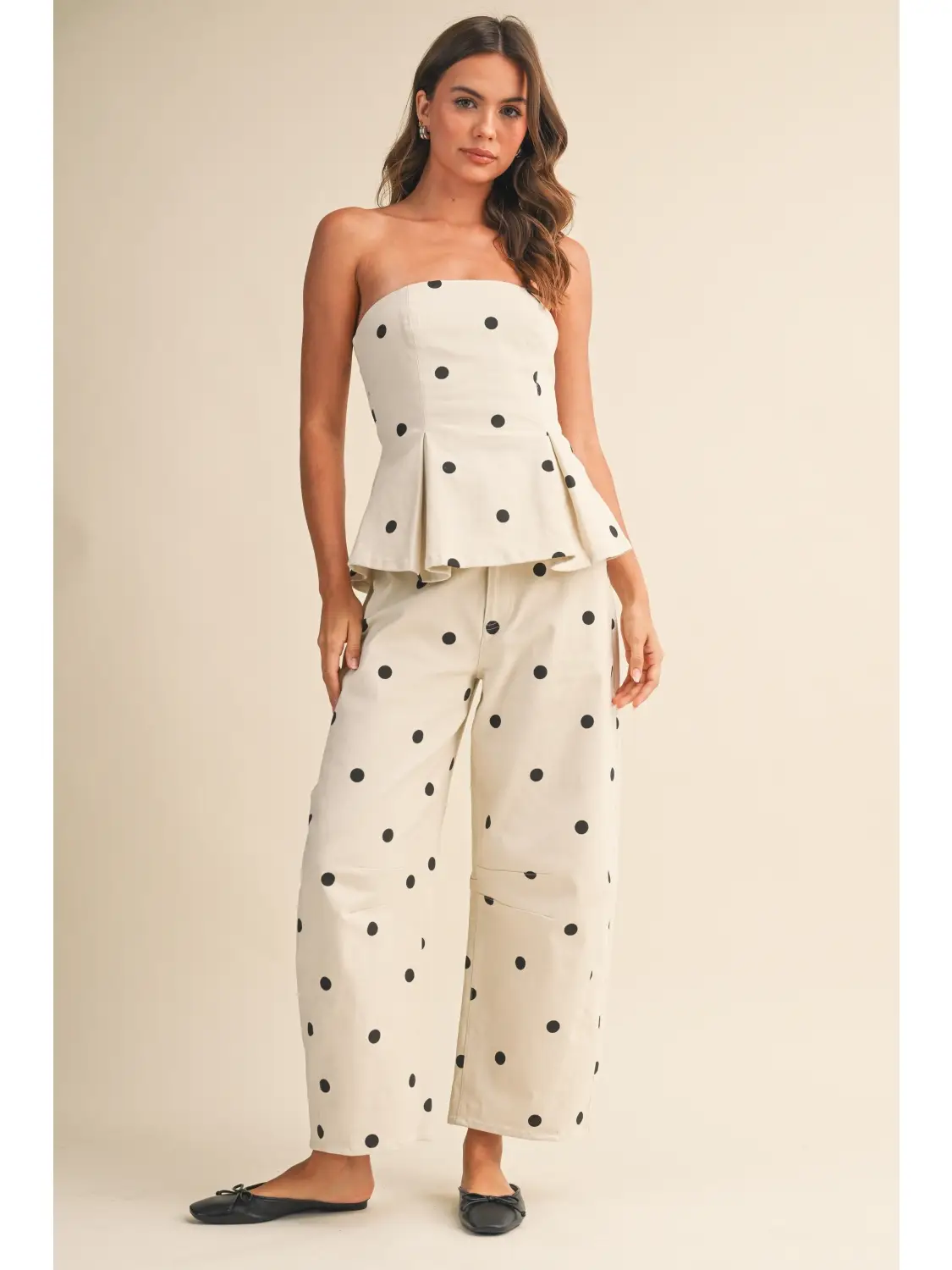 Iris Polka Dot Peplum Top